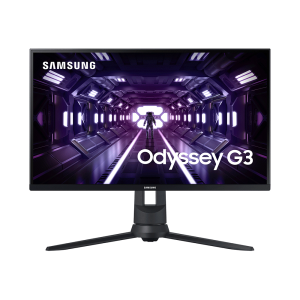 Monitor Gamer Samsung Odyssey 24", FHD, 144 Hz, 1ms, com ajuste de altura, HDMI, DP, VGA, Freesync, Preto, Série G3